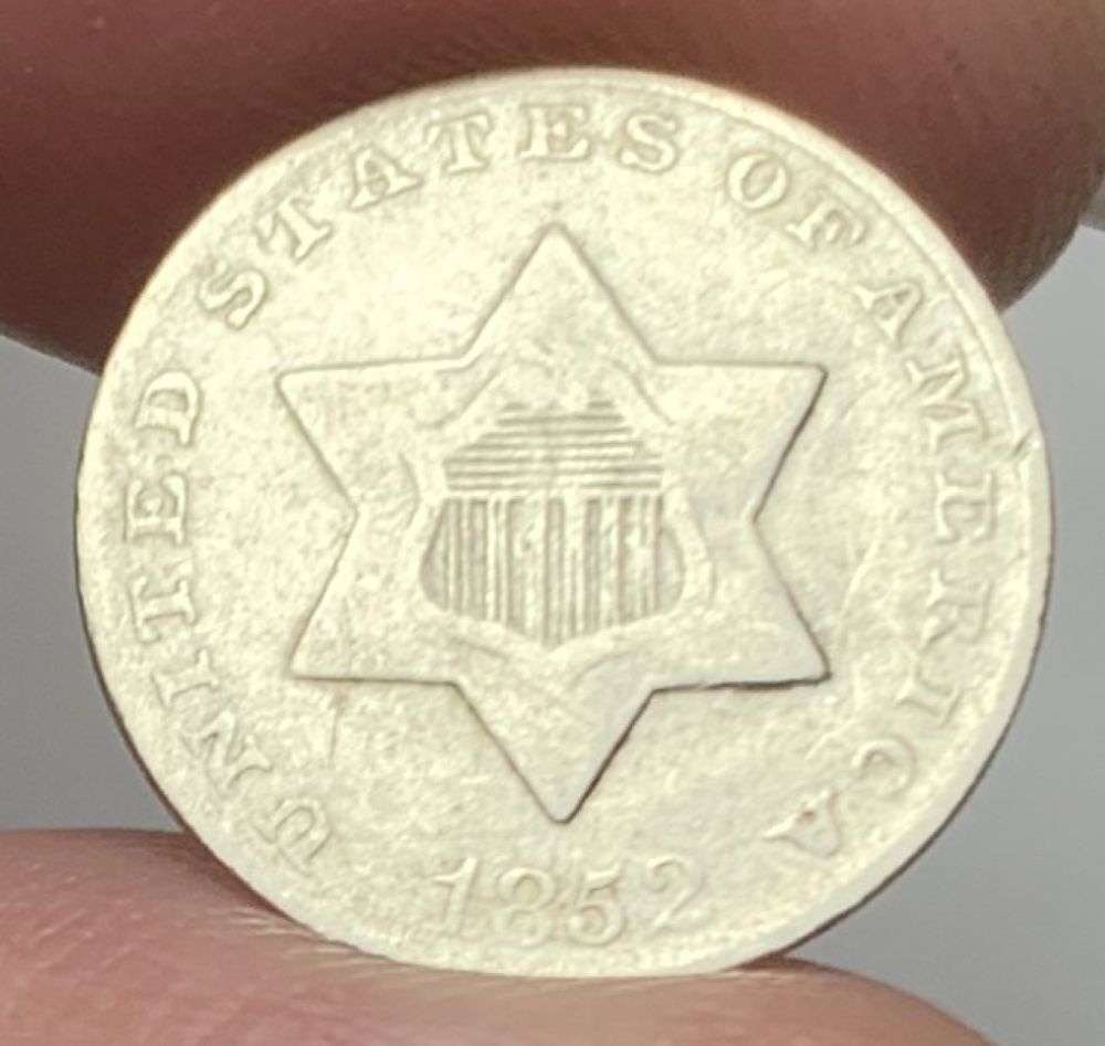 1852 3-Cent Silver "Trime" Fine (1 of 2)