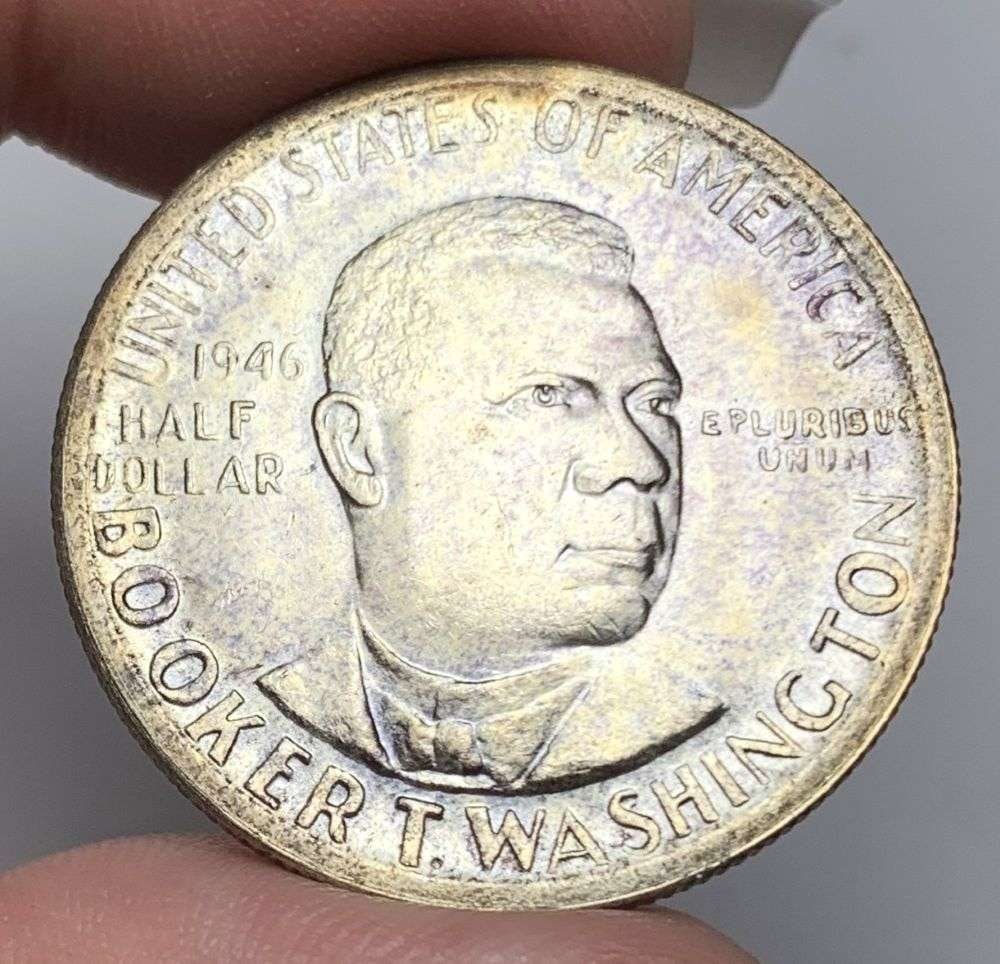1946 Booker T. Washington Commemorative Silver Half Dollar MS66 (1 of 2)