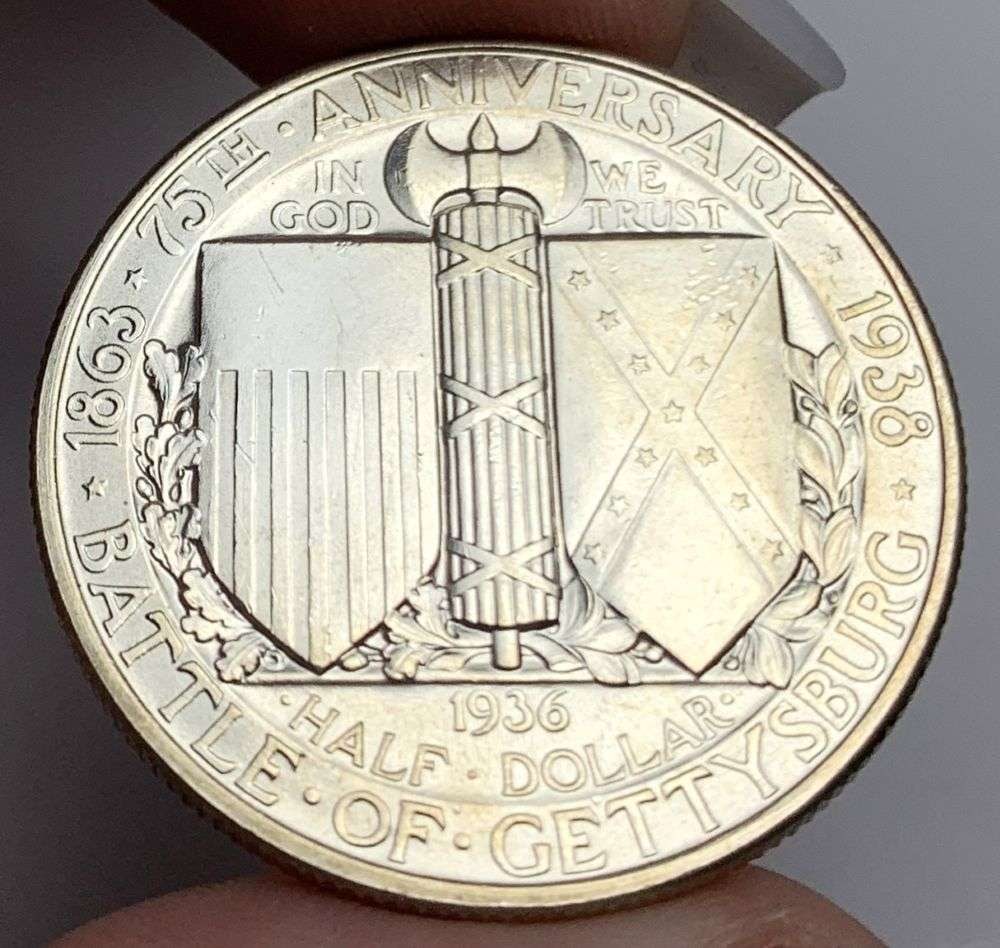 1936 75th Anniversary Battle Of Gettysburg Commemorative Silver Half Dollar MS66: Winner shall receive the exact coin shown here. (MR/ERB)