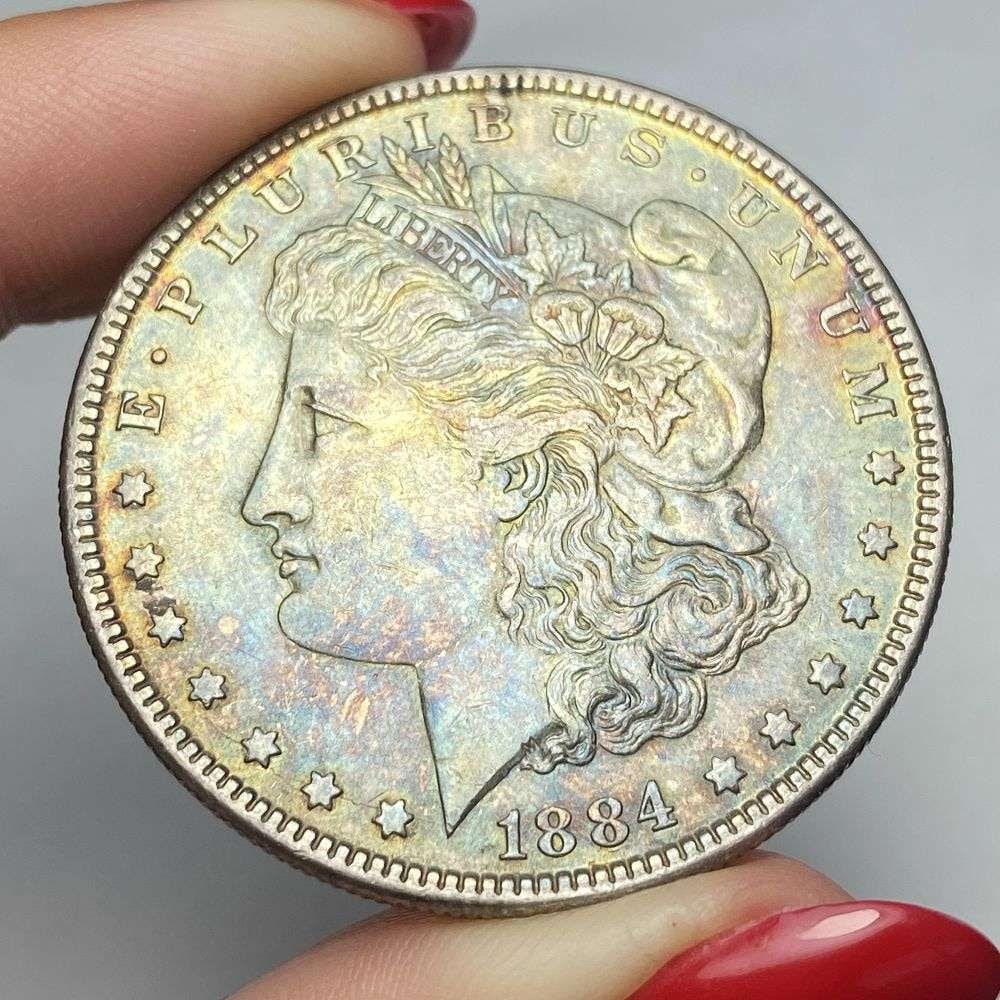 Toned 1884 Morgan Silver Dollar MS64 (1 of 7)