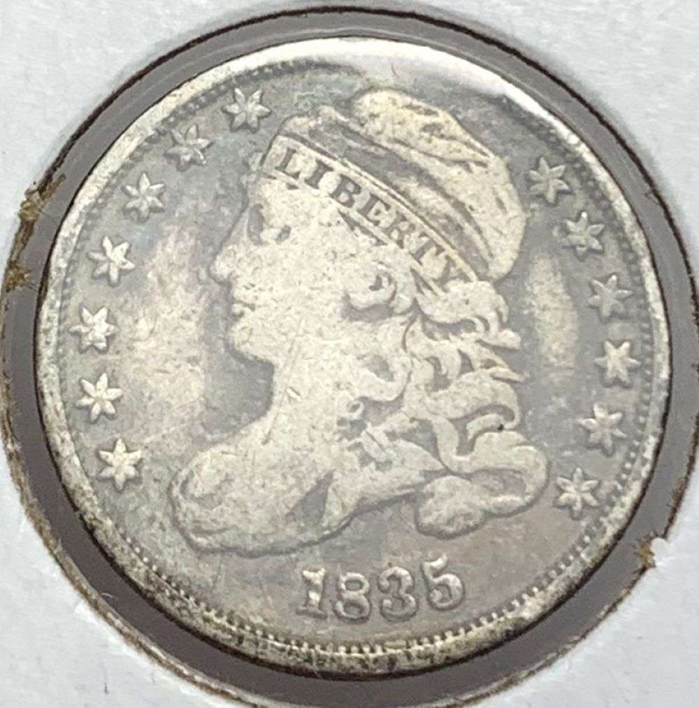 1835 Capped Bust Silver Dime Fine (1 of 3)