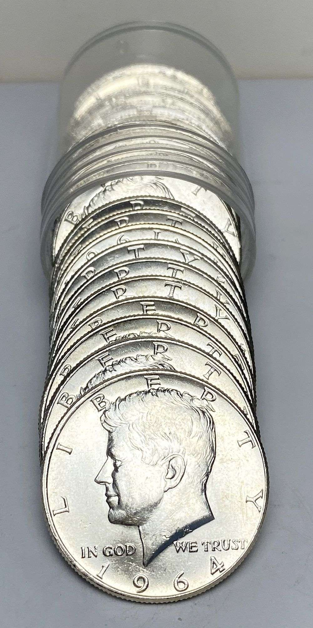 Fresh Mint Condition Roll (20) 1964 Kennedy Silver Half Dollar: Winner shall receive the exact roll (20-coins) shown here. (RR/URB)