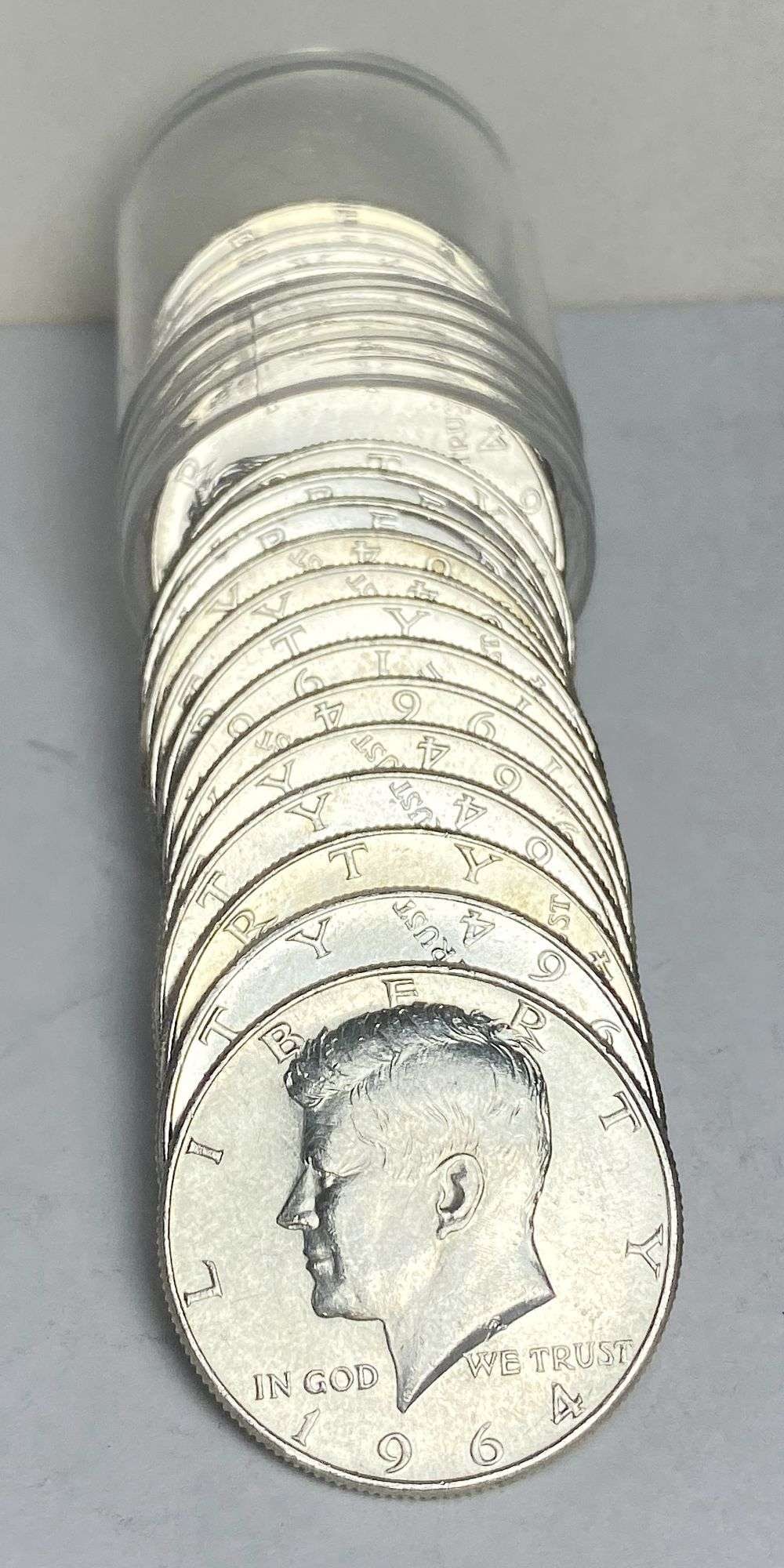 Fresh Mint Condition Roll (20) 1964 Kennedy Silver Half Dollar: Winner shall receive the exact roll (20-coins) shown here. (RR/URB)