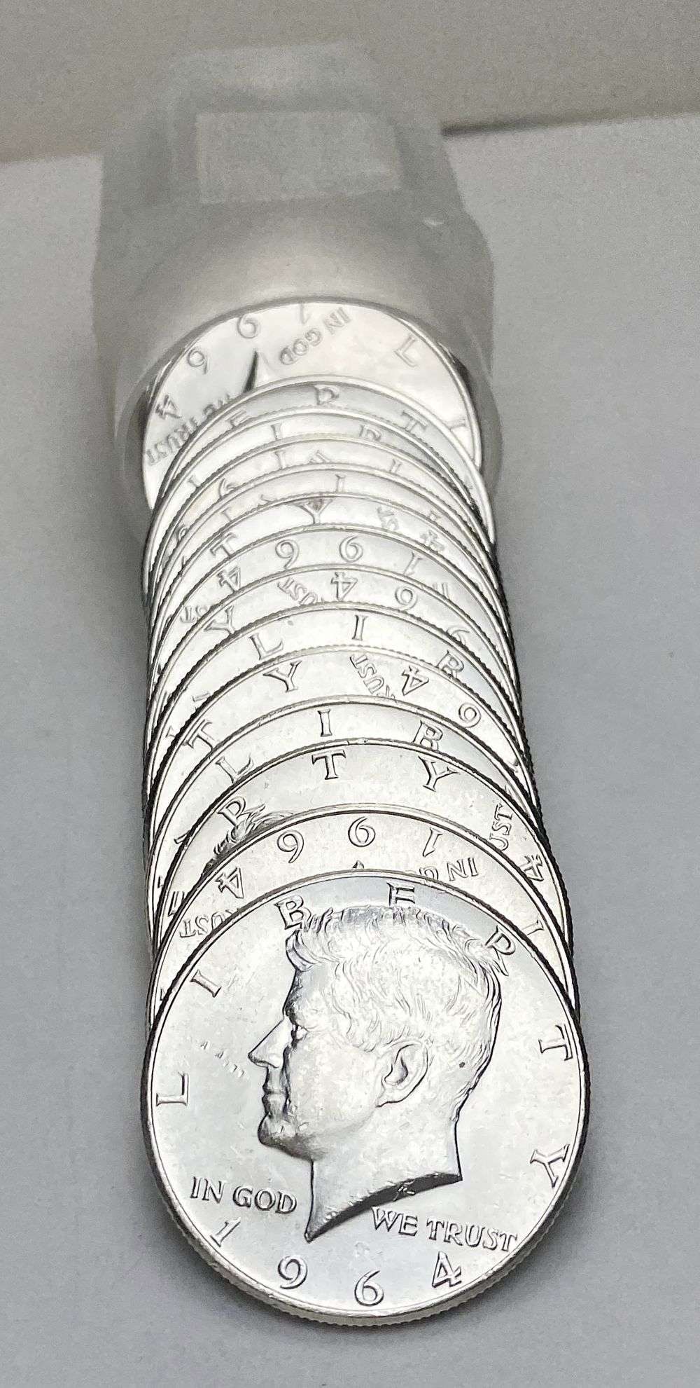 Fresh Mint Condition Roll (20) 1964 Kennedy Silver Half Dollar: Winner shall receive the exact roll (20-coins) shown here. (RR/B)