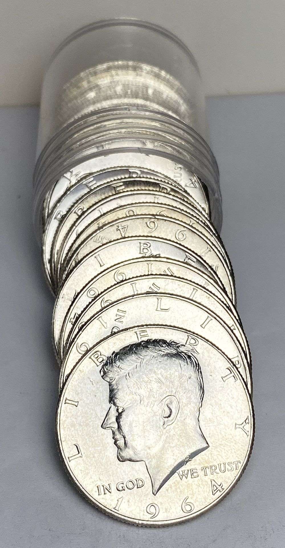 Fresh Mint Condition Roll (20) 1964 Kennedy Silver Half Dollar: Winner shall receive the exact roll (20-coins) shown here. (RR/URB)