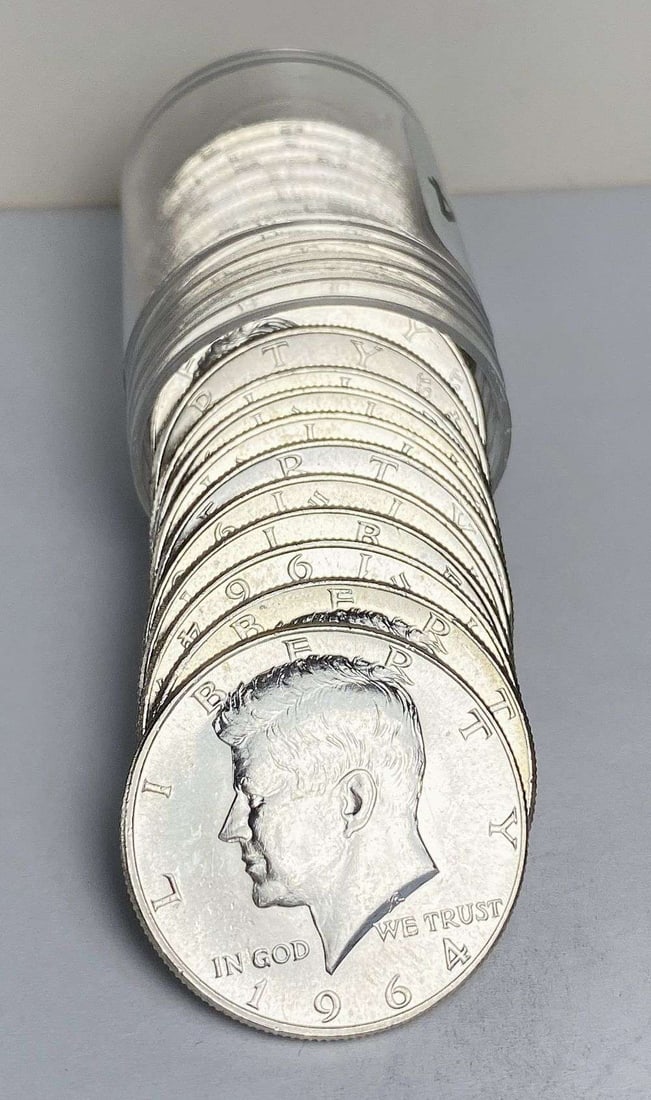 Fresh Mint Condition Roll (20) 1964 Kennedy Silver Half Dollar: Winner shall receive the exact roll (20-coins) shown here. (RR/URB)
