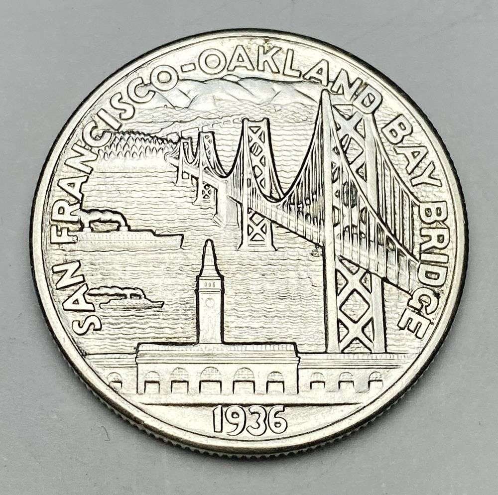 1936-S San Francisco Bay Bridge Commemorative Silver Half Dollar MS67: Winner shall receive the exact coin shown here. (MR/LBB)