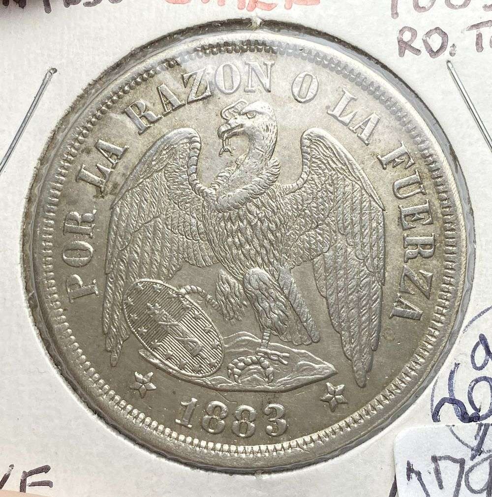 1883 Chile Silver Peso 0.723 ozt ASW (1 of 2)