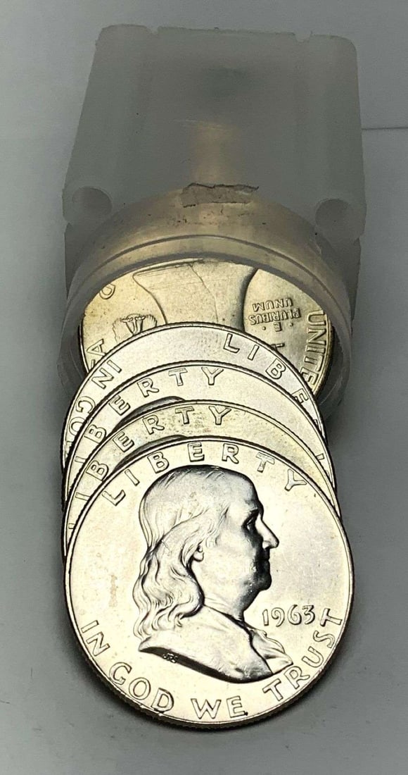 Roll (10) 1963-P/D Franklin Silver Half Dollar Mint Condition (1 of 3)