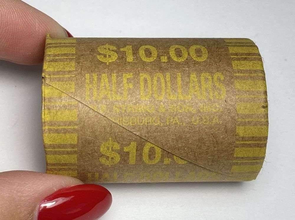 Fresh Original Bank Wrapped Roll (20) 1960-D Franklin Silver Half Dollar: Winner shall receive the exact roll (20-coins) shown here. (RR/PBB)