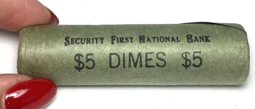 Fresh Original Bank Wrapped Roll (50) 1964-D Roosevelt Silver Dime (1 of 3)