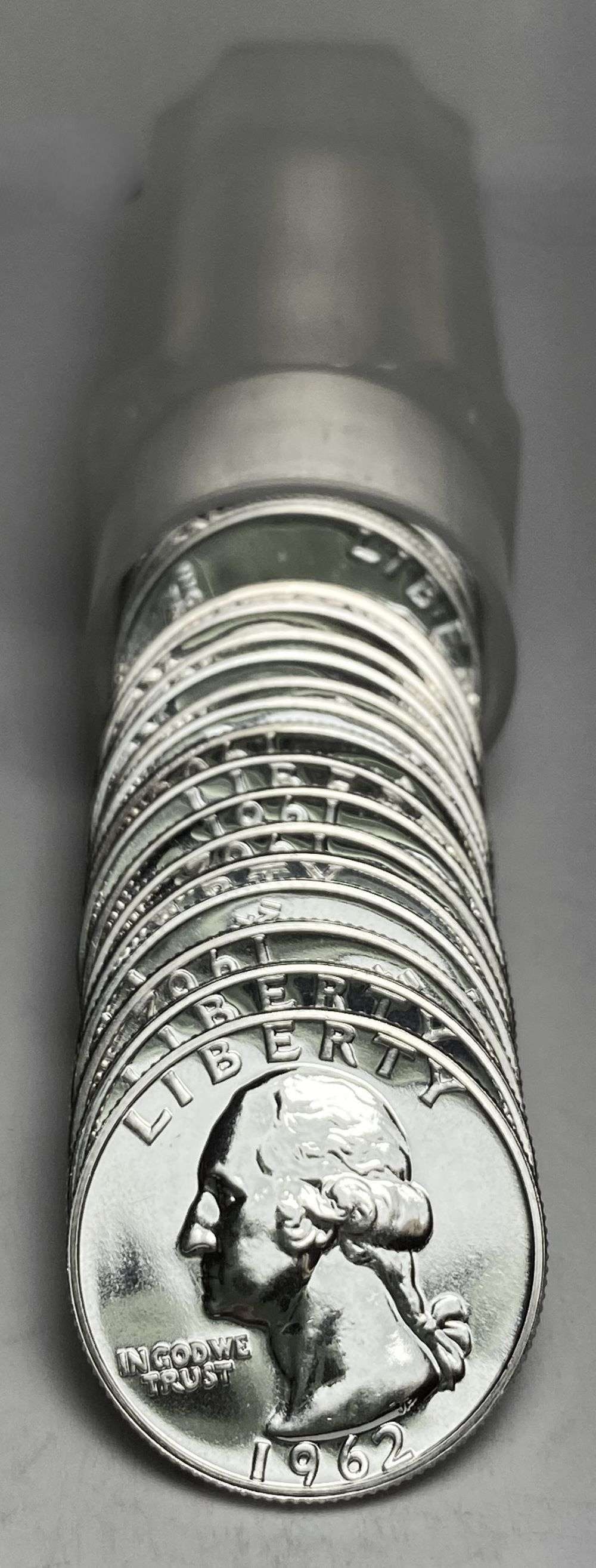High Grade Roll (40-coins) 1961-1962 Proof 90% Silver Washington Quarters (1 of 3)