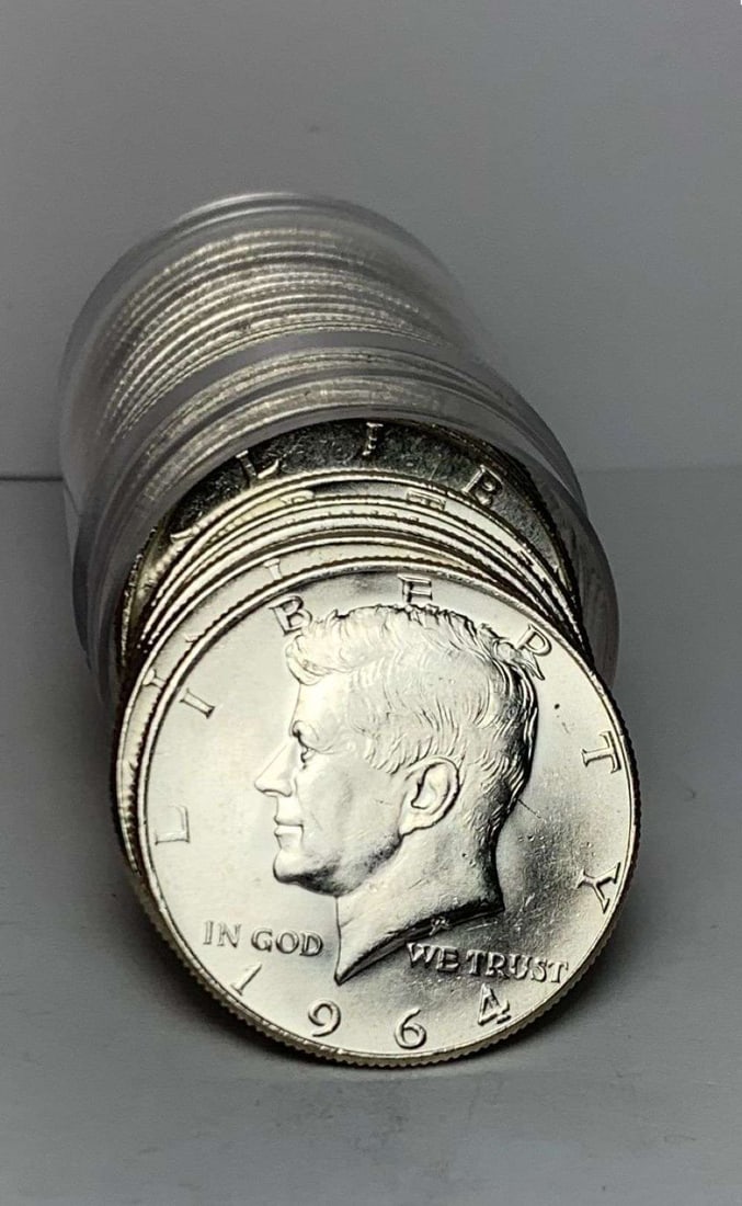 Roll (20-coins) 1964-P/D Kennedy Silver Half Dollar BU (1 of 3)