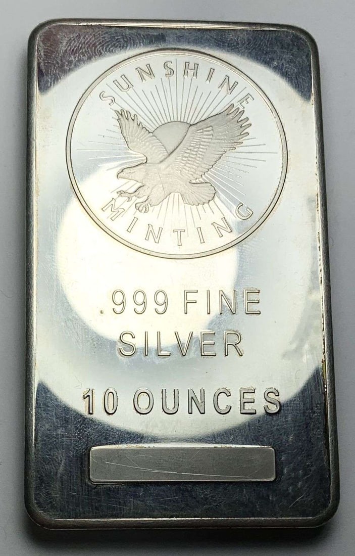 Sunshine Minting Eagle 10 ozt .999 Silver Bar (1 of 4)