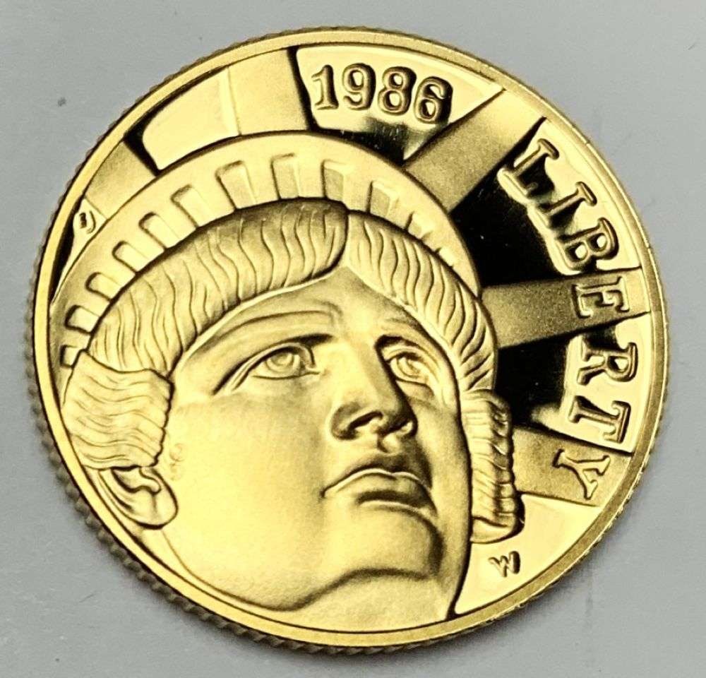 1986-W Statue of Liberty Proof Gold $5 Commemorative: Winner shall receive the exact coin shown here. (MR/TVC=RPLC)