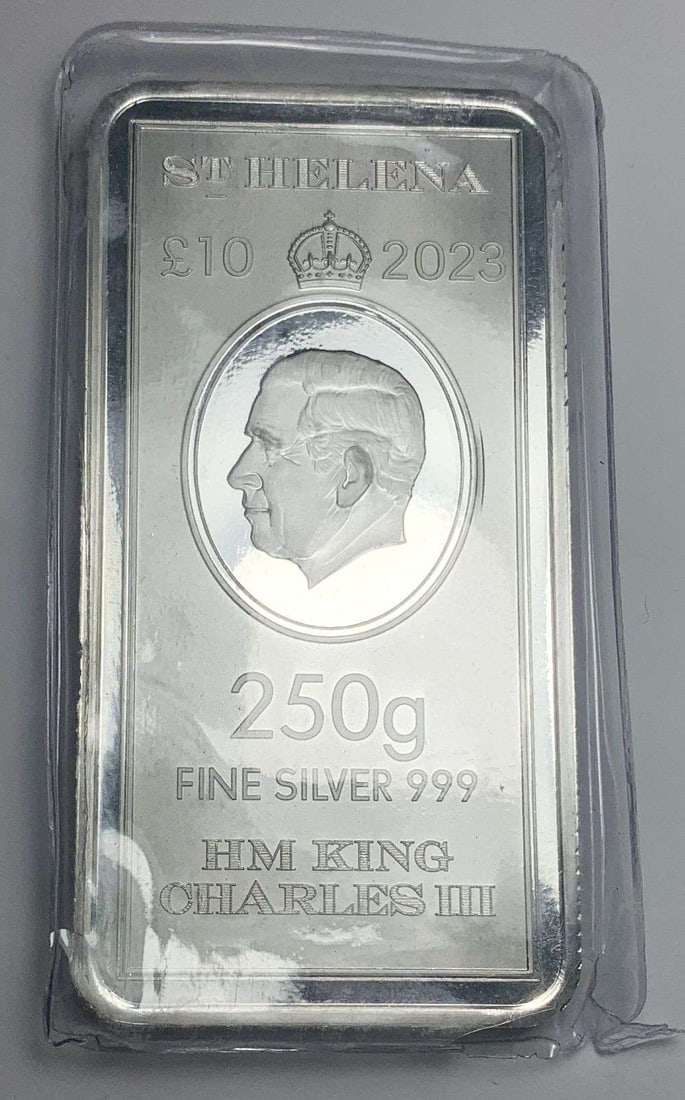 Last Minute! Rare 2022 St. Helena "The East India Company" 250g .999 Silver Bar: Winner shall receive the exact bar shown here. (MR/TVC=PFR)