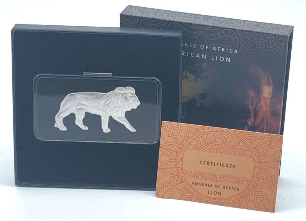 Last Minute! 2021 Solomon Islands $2 African Lion 1 ozt .9999 Silver (1 of 5)