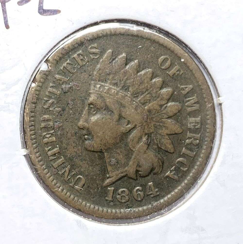 Last Minute! 1864-L Indian Head Cent VF: Winner shall receive the exact coin shown here. (RR/TVC=B)