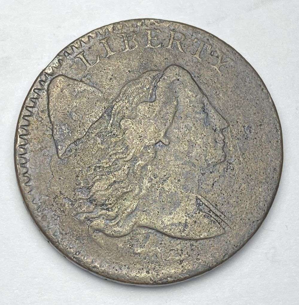 Last Minute! 1794 Head of 1795 Flowing Hair Cent Fine Details: Winner shall receive the exact coin shown here. (RR/TVC=B)