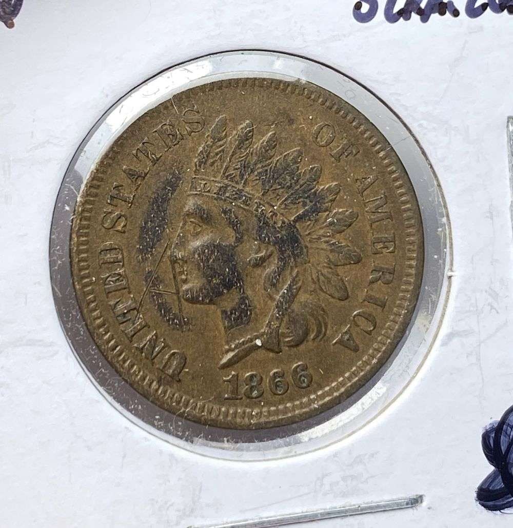 Last Minute! 1866 Indian Head Cent XF Details (1 of 3)