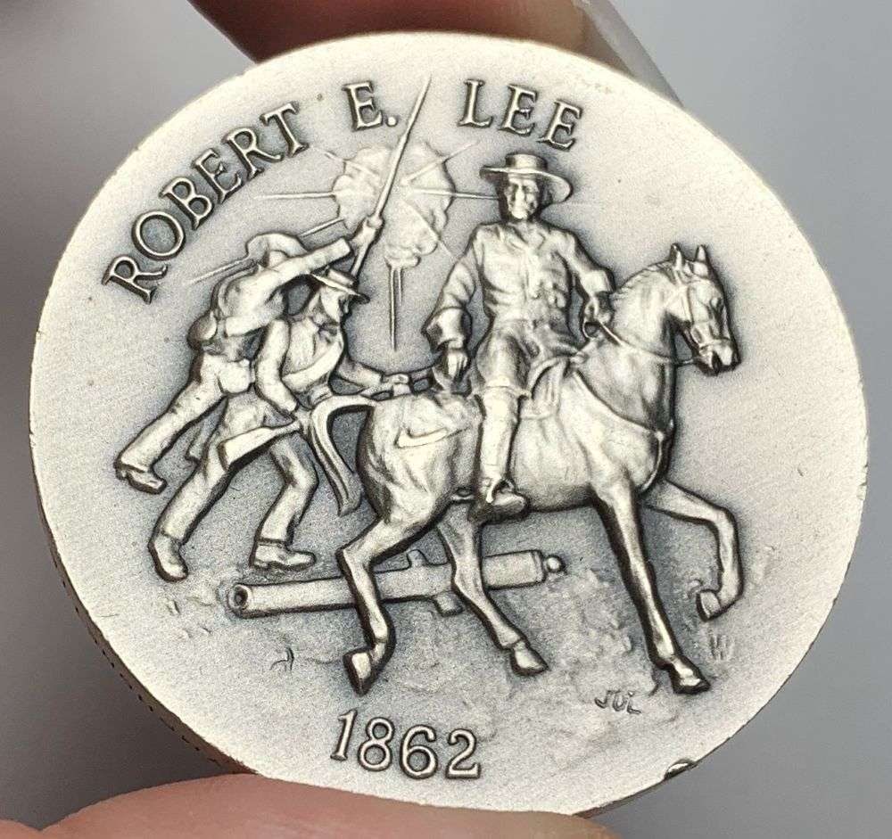 Vintage 1862 Robert E. Lee Longines Symphonette Commemorative #858 1.115 ozt .999 Silver (1 of 5)