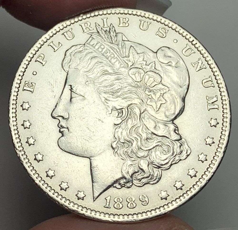 1889-O Morgan Silver Dollar AU58 (1 of 7)