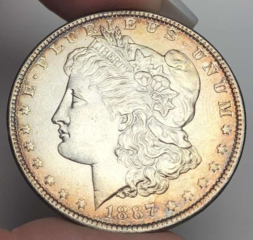 Toned 1887 Morgan Silver Dollar MS64 (1 of 7)