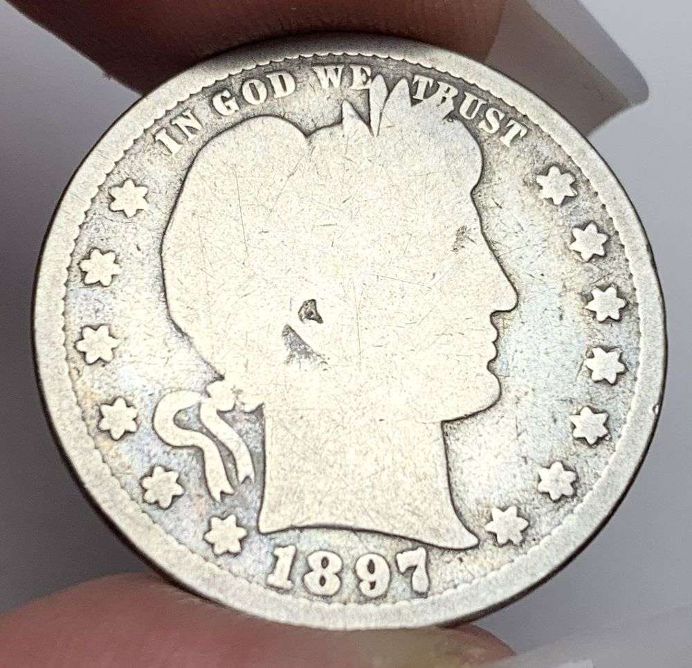 1897-S Barber Silver Quarter Good (1 of 2)