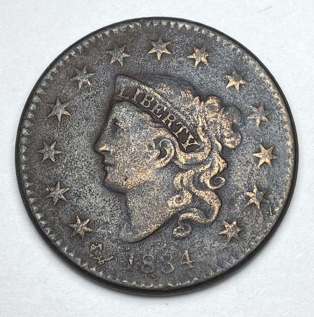 1834 Coronet Head Cent VG (1 of 2)