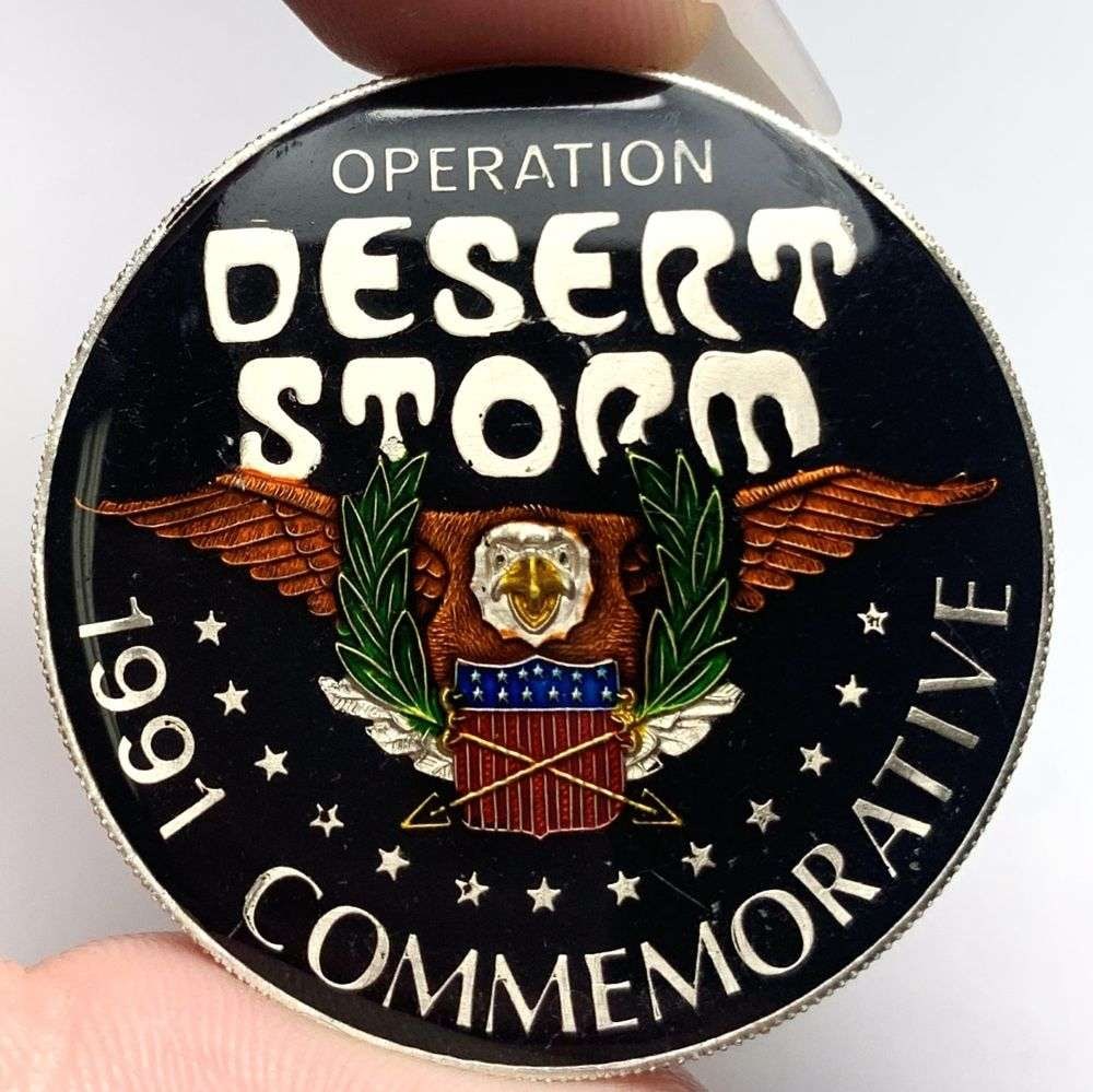 1991 U.S. Coast Guard "Operation Desert Storm" Commemorative 1 ozt .999 Silver: Winner shall receive the exact coin shown here. (MR/RB)