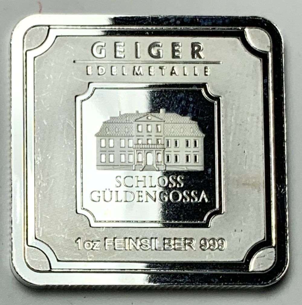 Geiger Edelmetalle Schloss Guldengossa 1 ozt .999 Silver Bar (1 of 3)