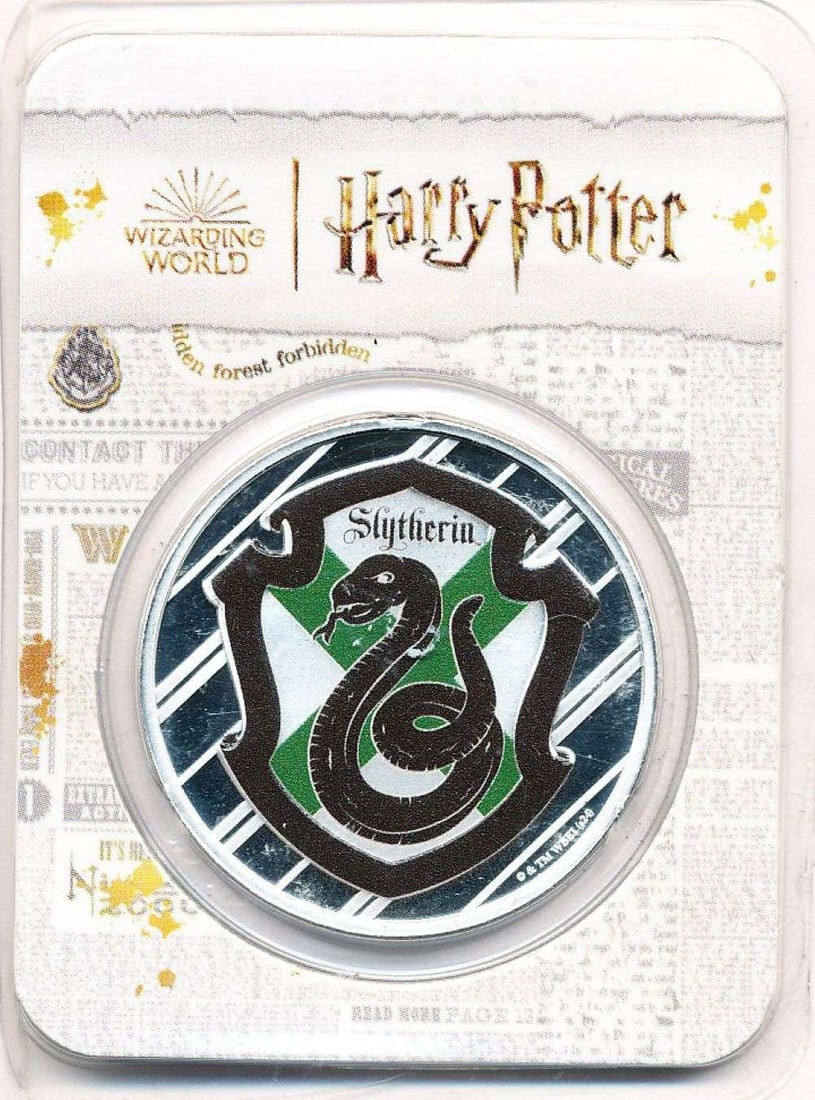 Colorized Slytherin Harry Potter 1 ozt .999 Silver (1 of 4)