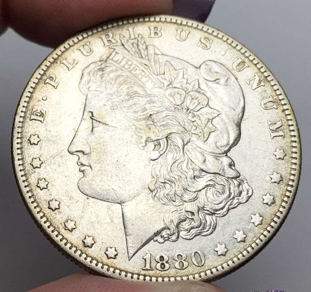 1880-O Morgan Silver Dollar AU58 (1 of 3)