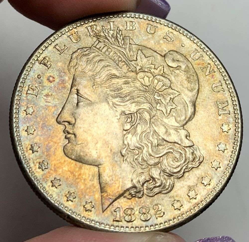 Toned 1882-S Morgan Silver Dollar MS64 (1 of 3)