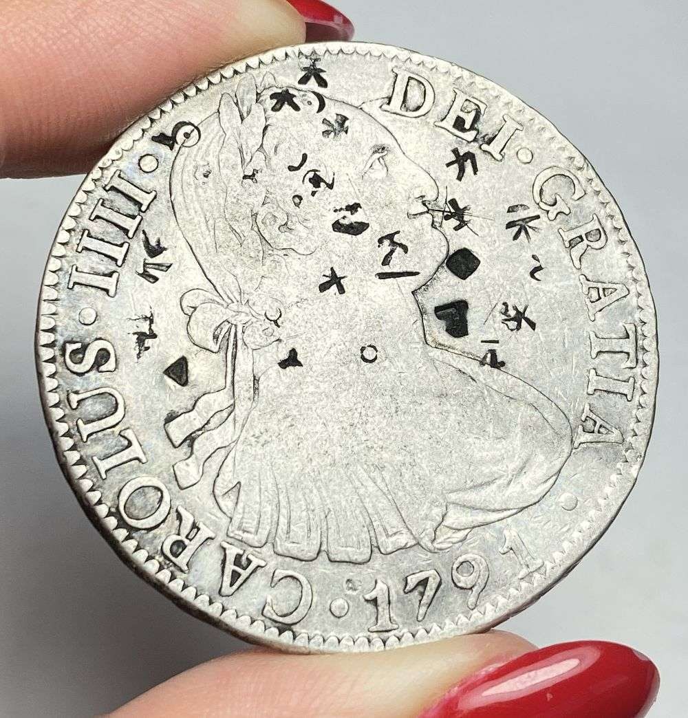 Super Rare Chopmarks 1791 Spanish Colonial 8 Reales Pillar Silver XF Details: This consignment, we hope to offer over time across our various Whatnot channels, with the best material featured in our Wednesday auctions. We hope to be done with this stuff by the beginning of 2027