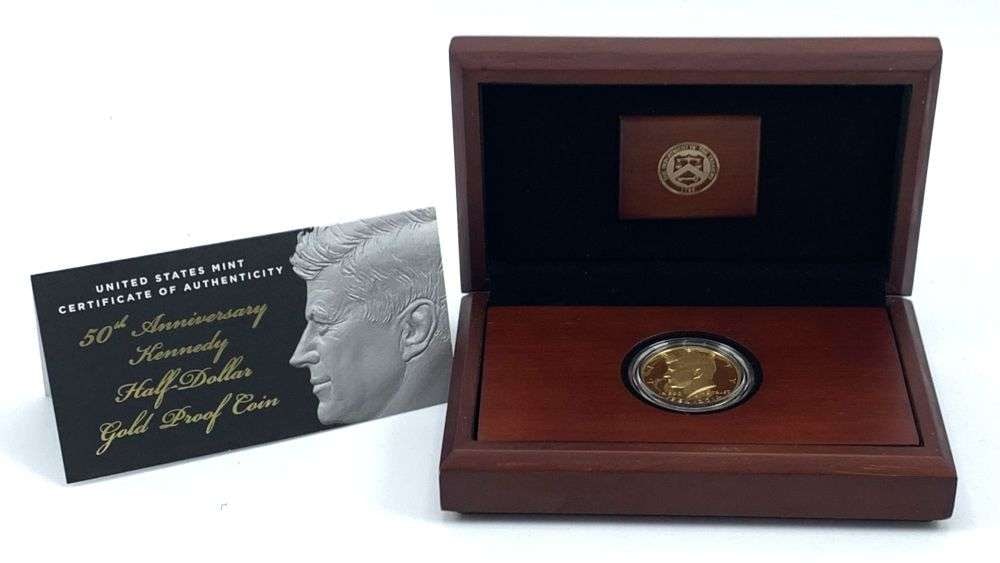1964-2014-W Kennedy Half Dollar 50th Anniversary Proof .9999 Gold 3/4 ozt OGP: Winner shall receive the exact coin shown here. (MR/EEFR)