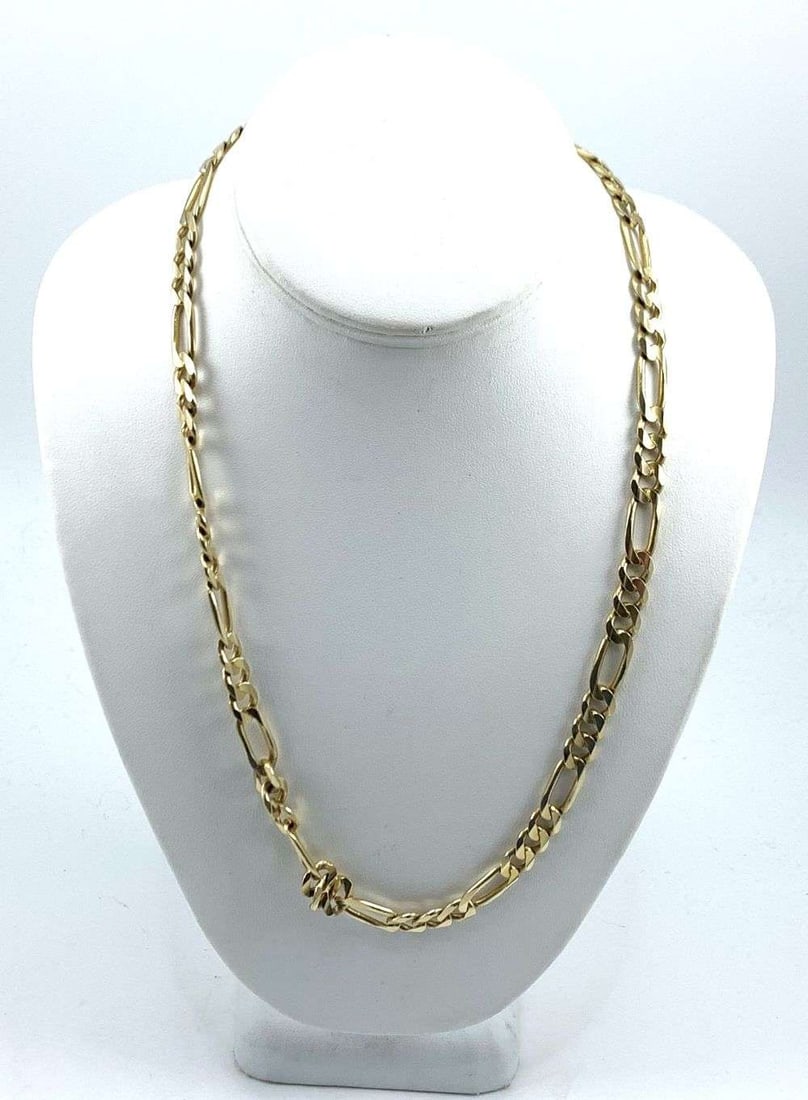 14k Yellow Gold Figaro Link Chain 56.6g: Winner shall receive the exact item shown here. (MR/B)