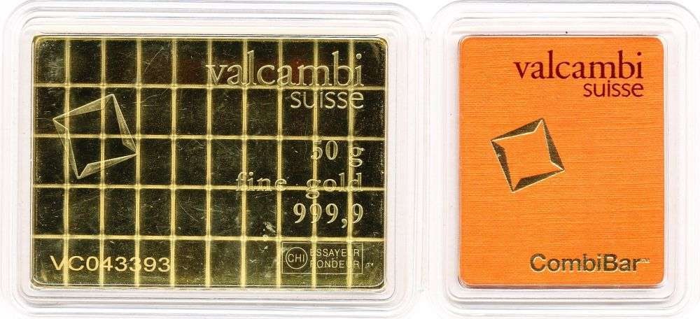 Valcambi Suisse 50g Breakable CombiBar .9999 Gold (1 of 4)