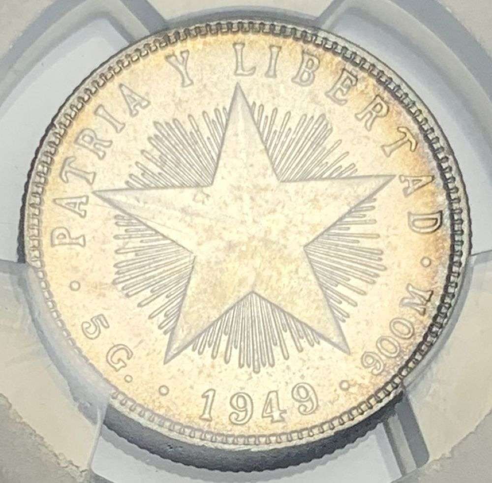 Toned 1949 Cuban Silver 20 Centavos PCGS MS64: This consignment, we hope to offer over time across our various Whatnot channels, with the best material featured in our Wednesday auctions. We hope to be done with this stuff by the beginning of 2027