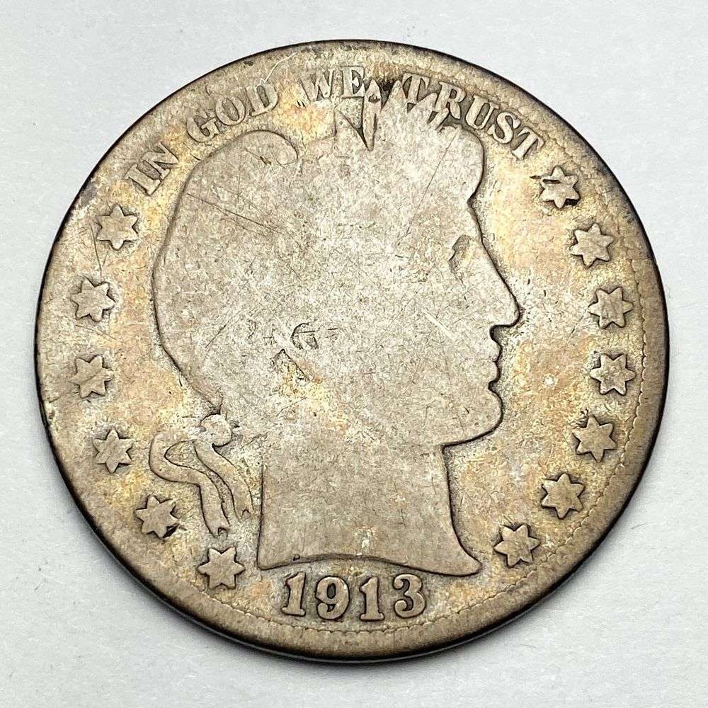 Key Date 1913-S Barber Silver Half Dollar Good (1 of 2)