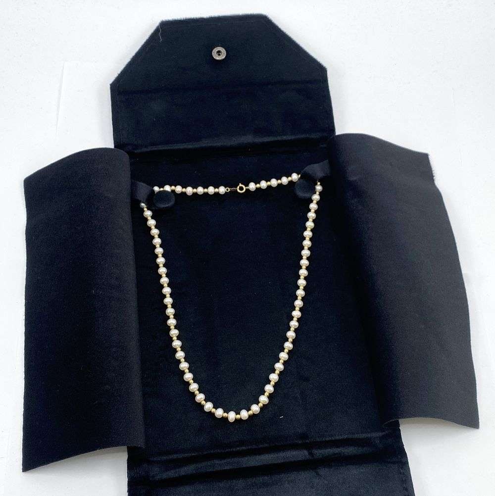 Freshwater Pearl 14k Gold Necklace 11.4g (1 of 8)