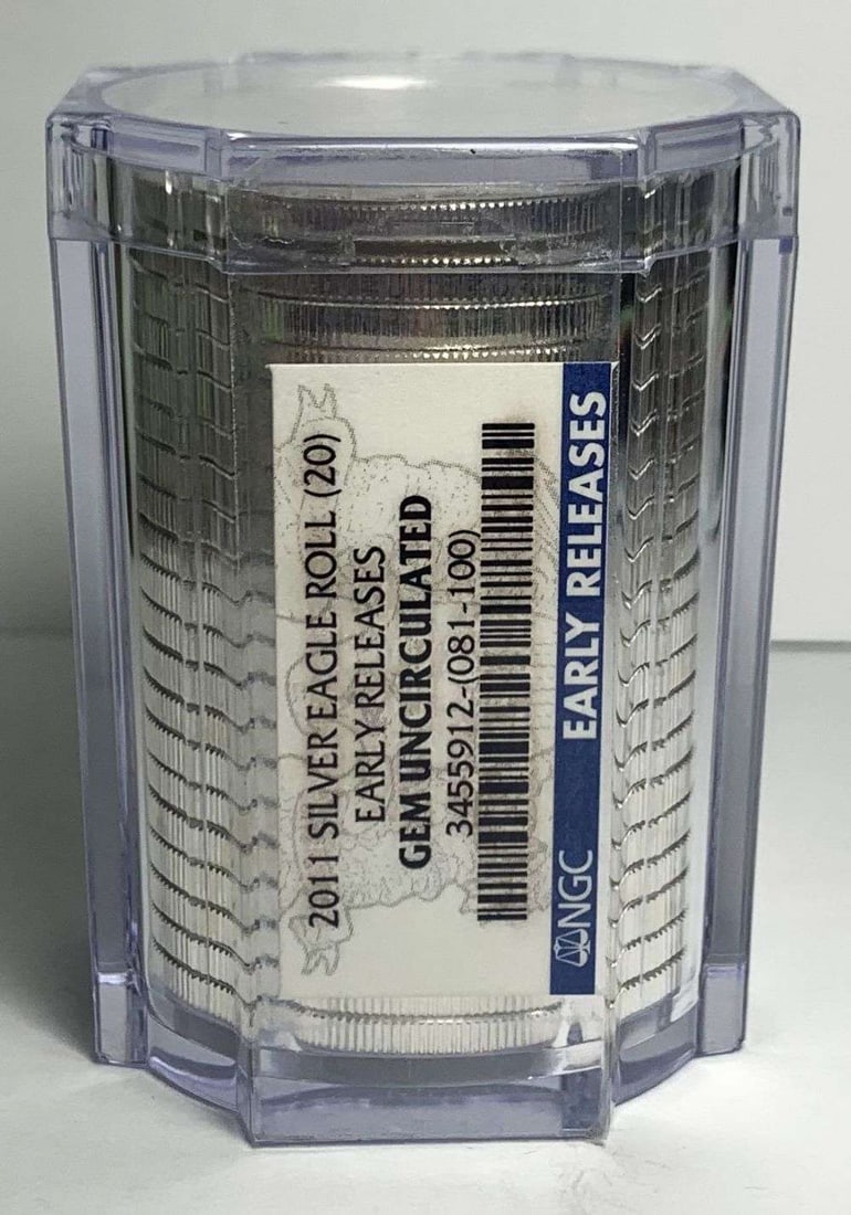 Vintage NGC Roll (20) 2011 American Silver Eagle Gem Uncirculated Early Releases (1 of 5)