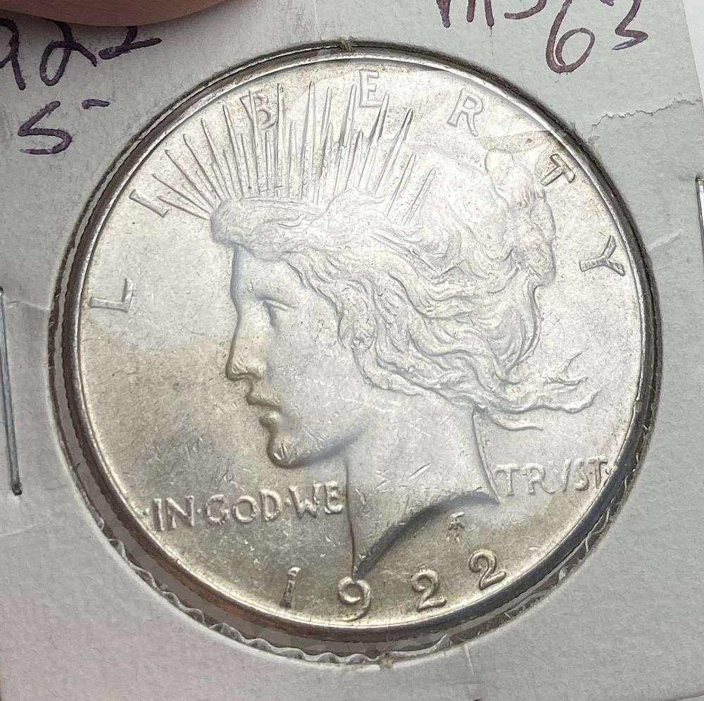 1922-S Peace Silver Dollar MS63 (1 of 2)