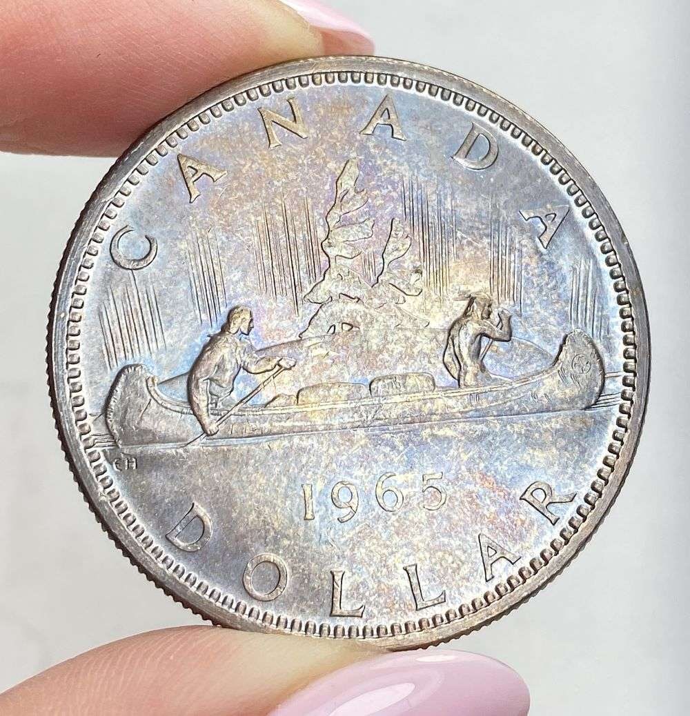 Toned 1965 Canada Silver Dollar (1 of 2)