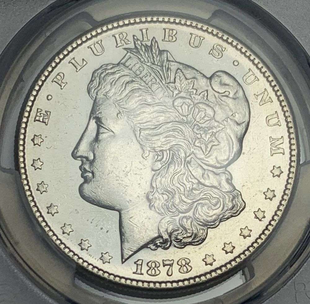 Last Minute! 1878-S Morgan Silver Dollar PCGS AU58: Winner shall receive the exact coin shown here. (MR/UB)
