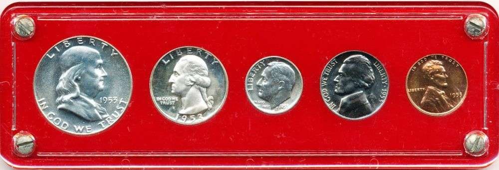Last Minute! 1953 United States Proof Set Franklin Silver Half Dollar PR67 Cameo (5-coins) (1 of 8)