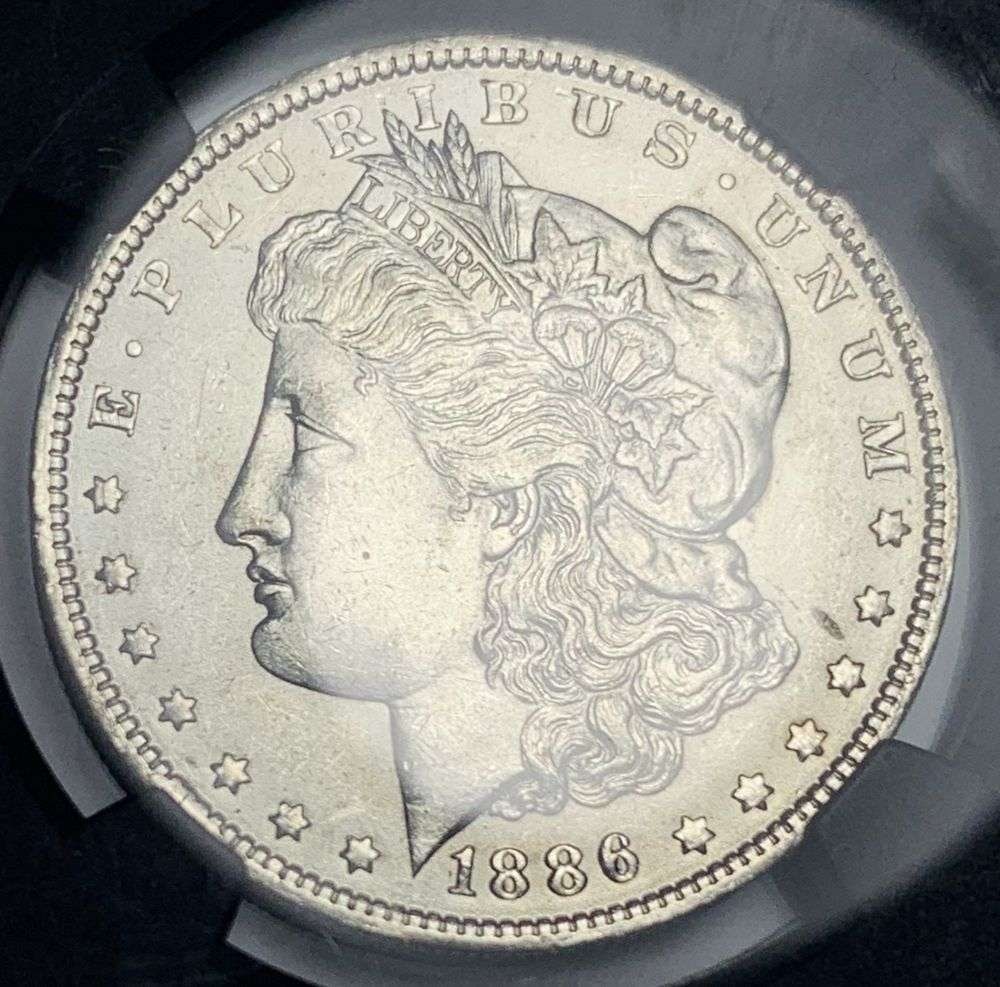 Last Minute! 1886-O Morgan Silver Dollar NGC AU58 (VaultBox Series 9): Winner shall receive the exact coin shown here. (MR/UB)