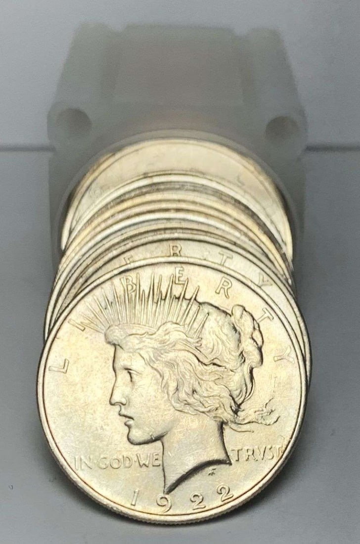 Last Minute! Mint Fresh BU Roll (20) 1922 Peace Silver Dollar (1 of 8)