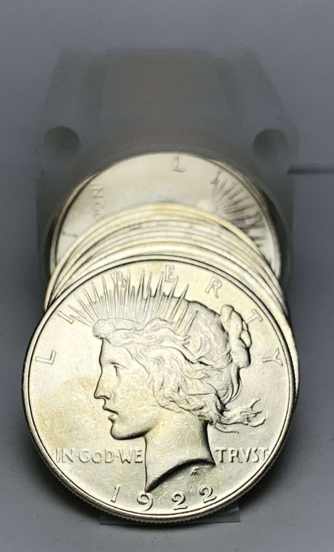 Last Minute! Mint Fresh BU Roll (20) 1922 Peace Silver Dollar (1 of 8)
