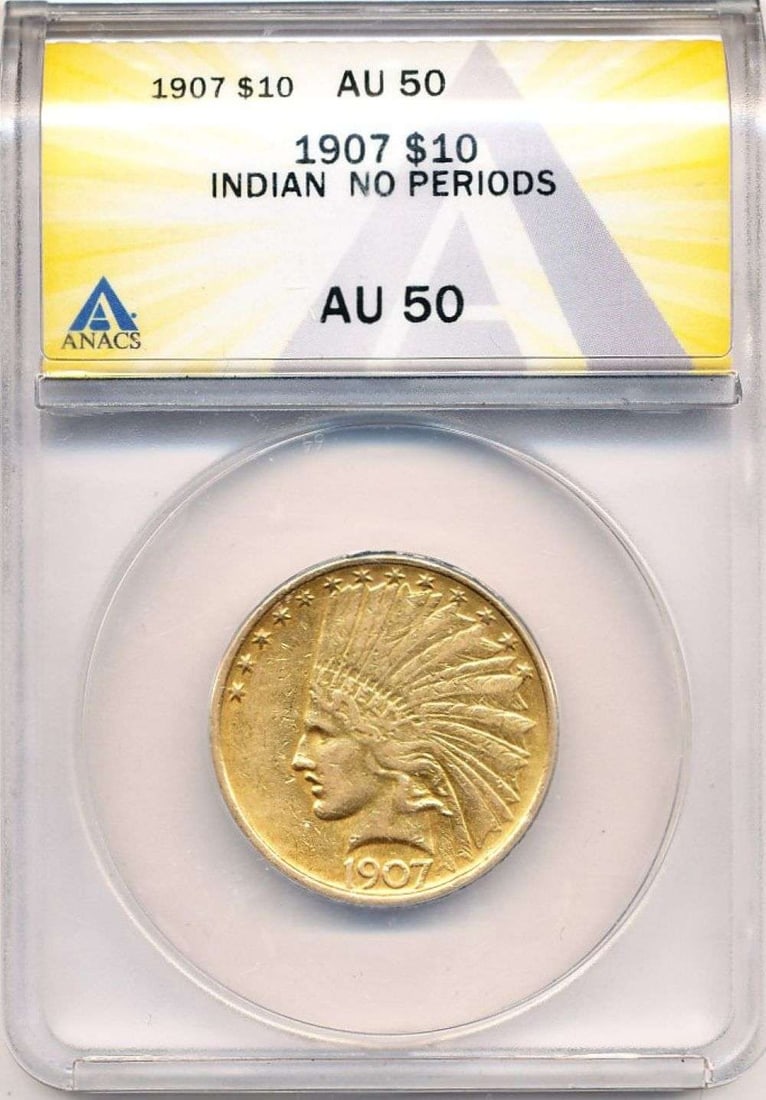 Last Minute Gold! 1907 Gold $10 Indian Head ANACS AU50 No Periods: This consignment, we hope to offer over time across our various Whatnot channels, with the best material featured in our Wednesday auctions. We hope to be done with this stuff by the beginning of 2027